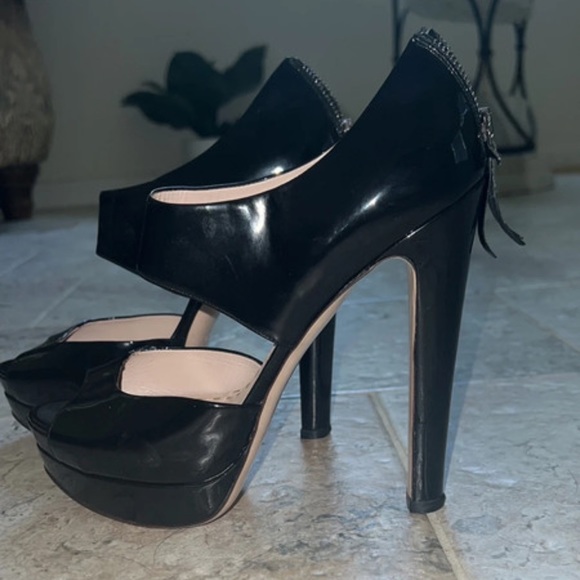 Black Chunky Miu Miu Heels - Picture 10 of 11